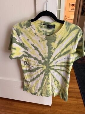 Vintage Tie-Dye Short Sleeve Tee - Yellow & Green